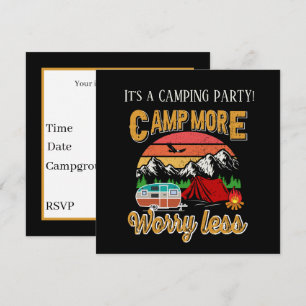 coola Camping party lägger till information Inbjudningar