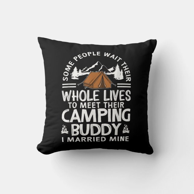 Coola campingvänner present för män kvinnor rolig  kudde (Framsida)