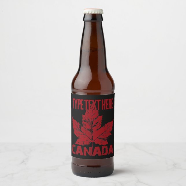 Coola Canada Beer Labels Anpassningsbar Canada Fla Ölflaska Etikett (Framsida)