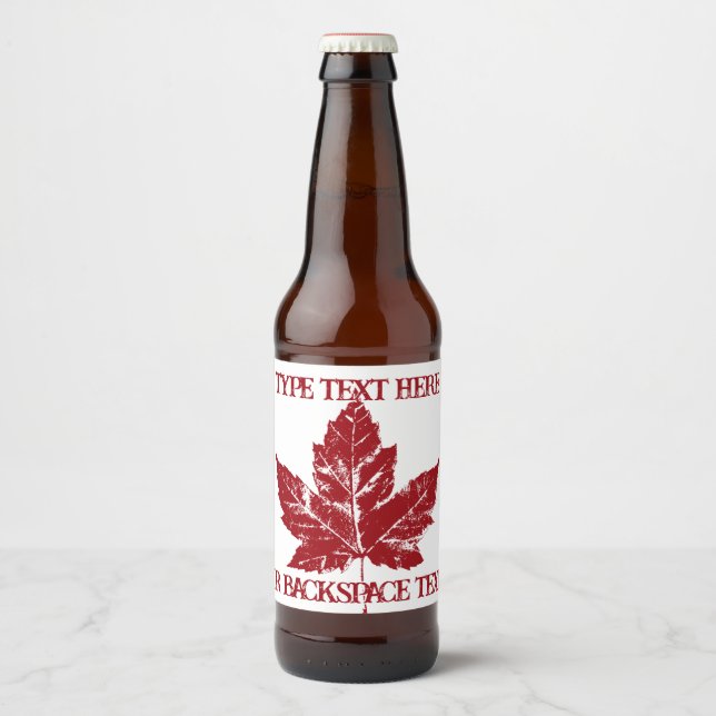 Coola Canada Beer Labels Anpassningsbar Canada Fla Ölflaska Etikett (Framsida)