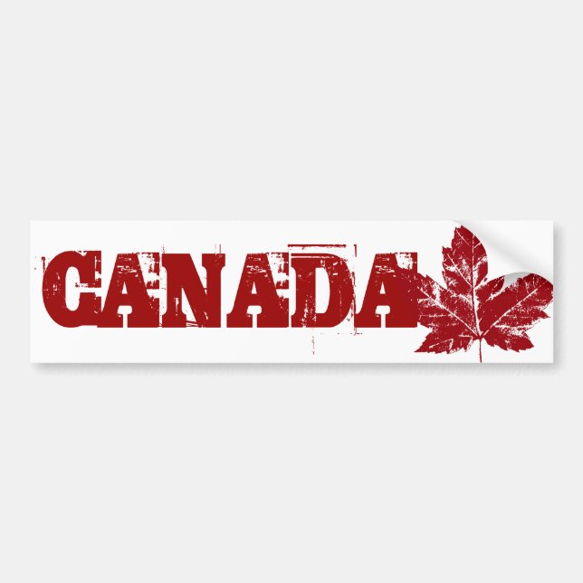 Coola Canada Bumper Sticker Distress Maple Löv Bildekal (Framsidan)