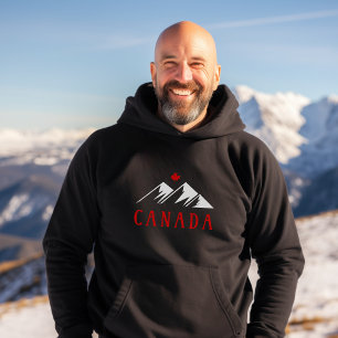 Coola Canada Mountains Canadian Maple Löv Mörk Hoodie