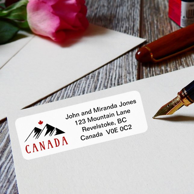 Coola Canada Mountains Canadian Maple Löv Returadress Etikett (Skapare uppladdad)