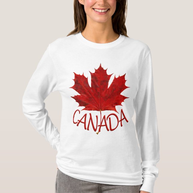 Coola Canada Shirts Retro Maple Löv Souvenir T-shirt (Framsida)