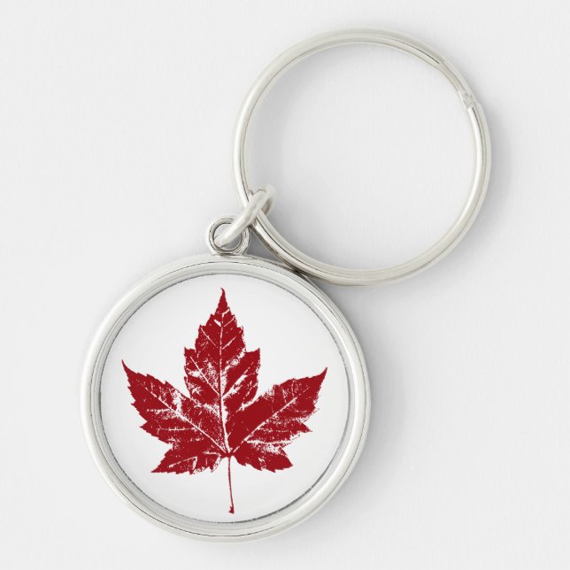 Coola Canada Souvenir Nyckelrings & Canada Gifts Rund Silverfärgad Nyckelring (Framsidan)