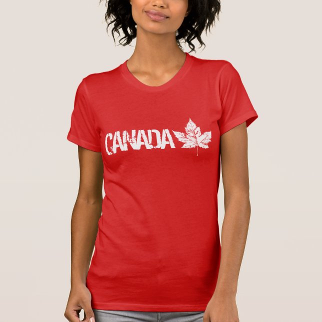 Coola Canada Tshirt Retro Maple Löv Souvenir Shirt T Shirt (Framsida)