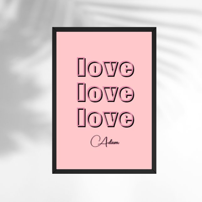 Coola Candy Rosa Clean 3 x Kärlek | Pastel Ro Poster (Skapare uppladdad)