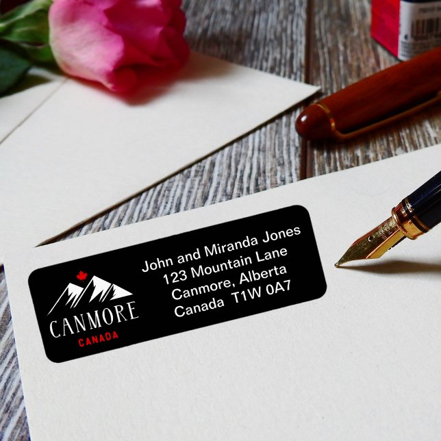 Coola Canmore Canada Mountains Maple Löv Mörk Returadress Etikett (Skapare uppladdad)
