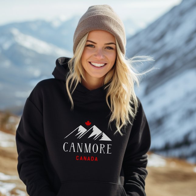 Coola Canmore Canada Mountains Maple Löv Mörk T Shirt (Skapare uppladdad)