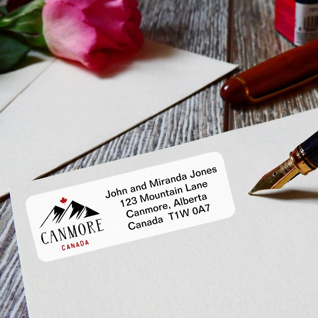 Coola Canmore Canada Mountains Maple Löv Returadress Etikett (Skapare uppladdad)