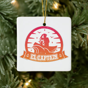 Coola Captain Anchor Båt Och Segling Retro Julgransprydnad Keramik