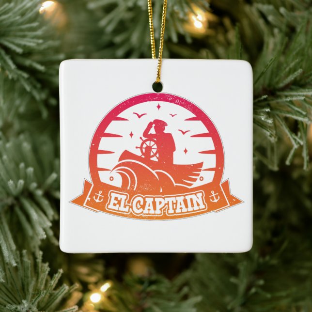 Coola Captain Anchor Båt Och Segling Retro Julgransprydnad Keramik (Träd)