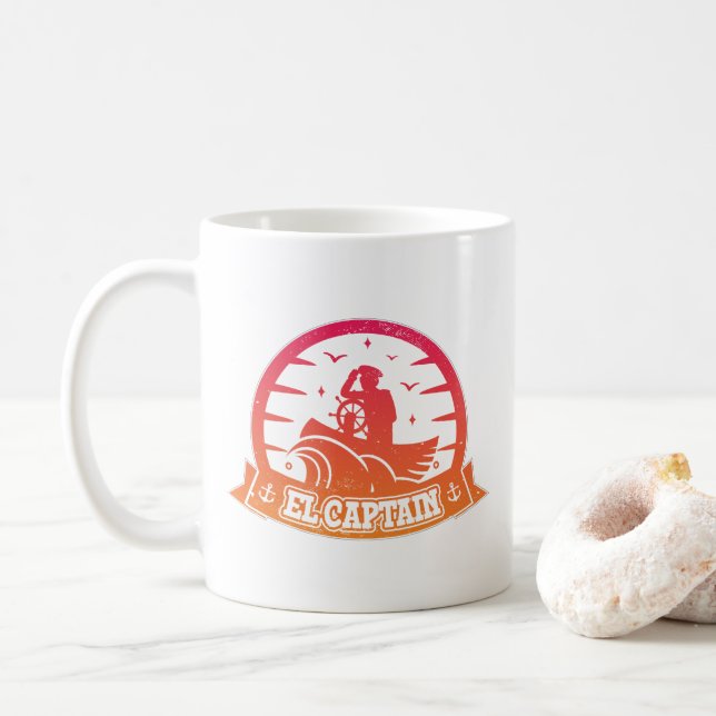 Coola Captain Anchor Båt Och Segling Retro Kaffemugg (Med munk)