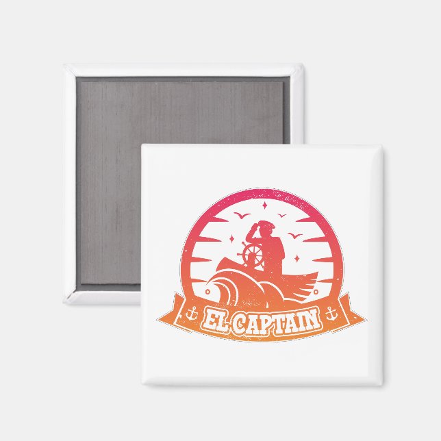 Coola Captain Anchor Båt Och Segling Retro Magnet (Front/Back)