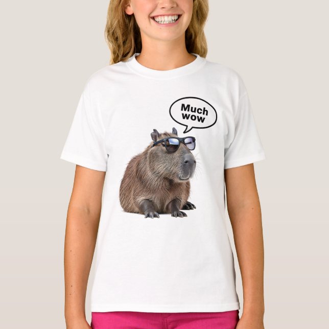 Coola Capybara Photo Sunglasses-Wearing Capybara T Shirt (Framsida)