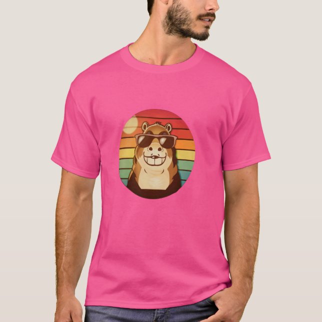 Coola Capybara Sunset-design T Shirt (Framsida)