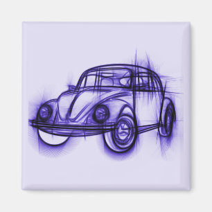 Coola Car Sketch i Lila Magnet
