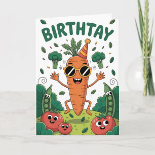 Coola Carrot's Birthday Bash - Funny Garden Party Kort