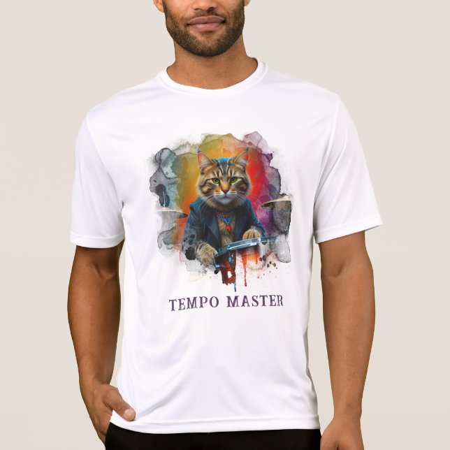 *~* Coola Cat AP91 DRUM Player Percussionist T Shirt (Framsida)