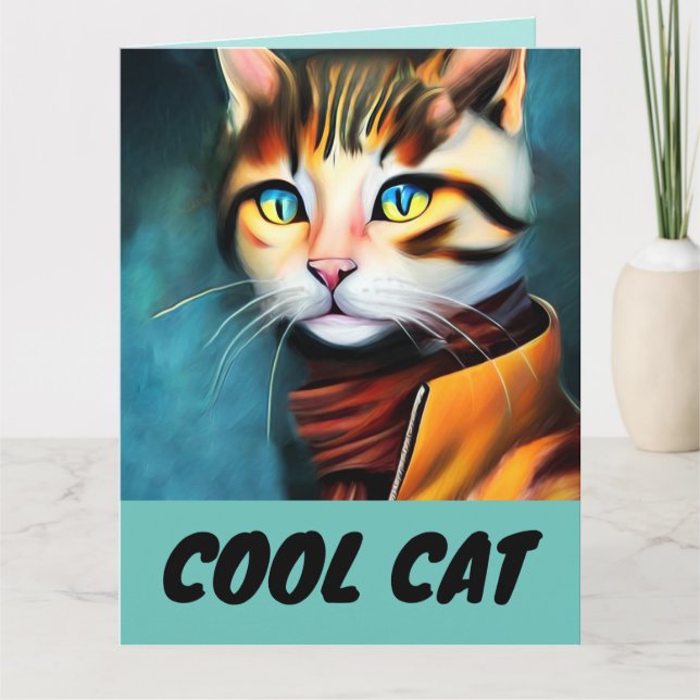 COOLA CAT ART BIRTHDAY GREETARD KORT (Framsida)