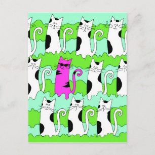 Coola Cat Art-vykort Vykort