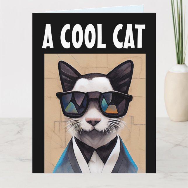 COOLA CAT BIRTHDAY FOR HIM GREETARD KORT (Framsida)