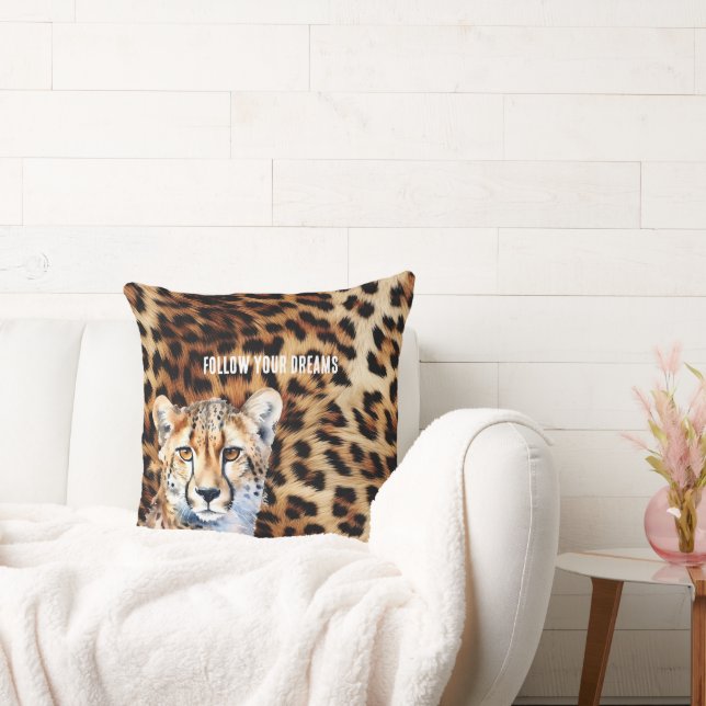 Coola Cat Cheetah Leopard Print Kudde (Soffa)