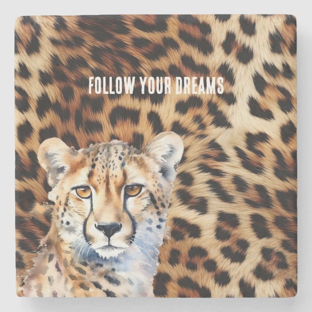 Coola Cat Cheetah Leopard Print Stenunderlägg (Framsidan)