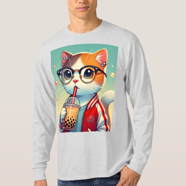 Coola Cat drickboba T Shirt (Framsida)