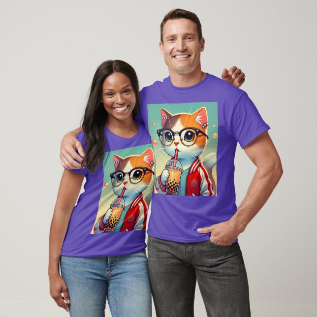 Coola Cat drickboba T Shirt (Unisex)