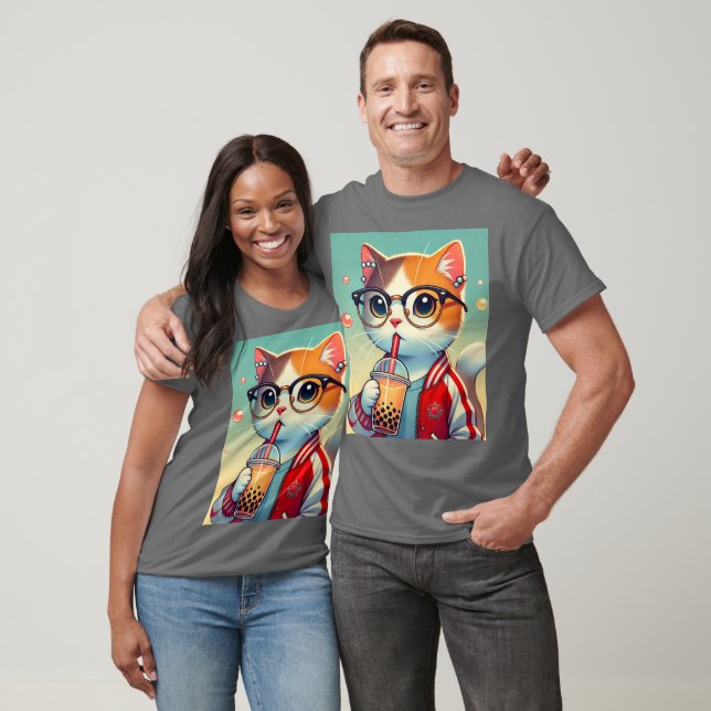 Coola Cat drickboba T Shirt (Unisex)