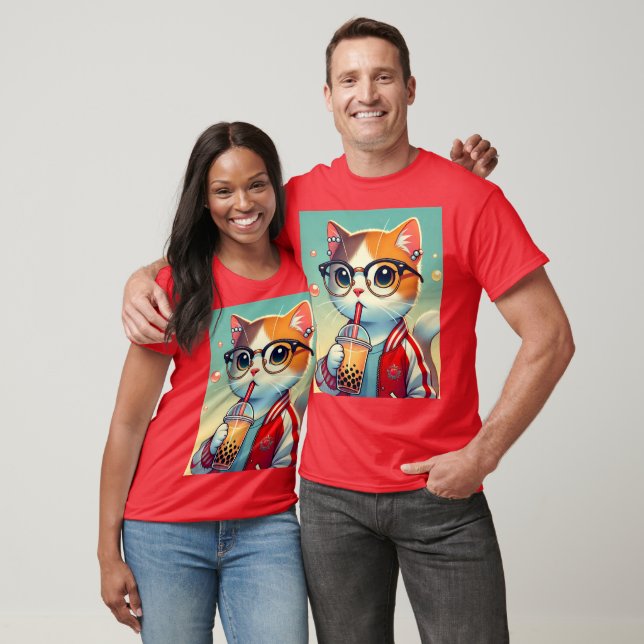 Coola Cat drickboba T Shirt (Unisex)