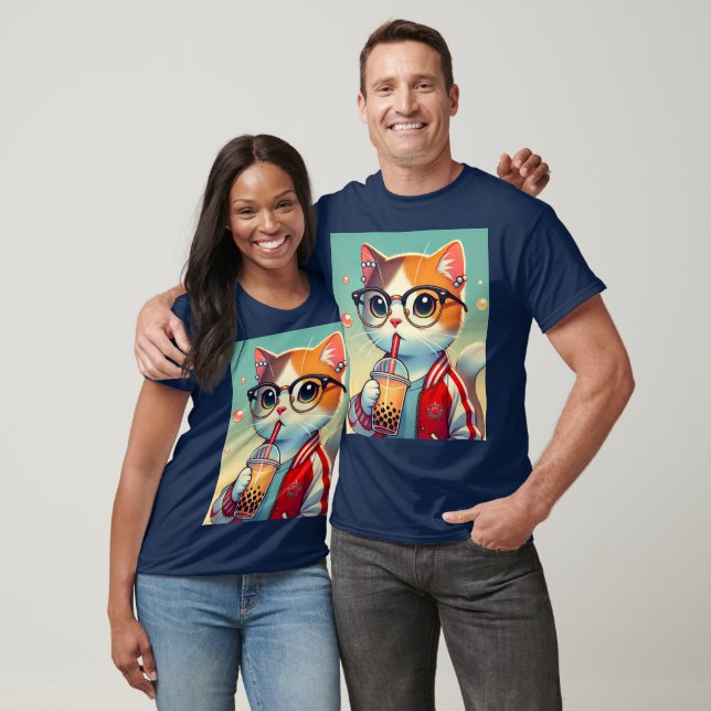 Coola Cat drickboba T Shirt (Unisex)