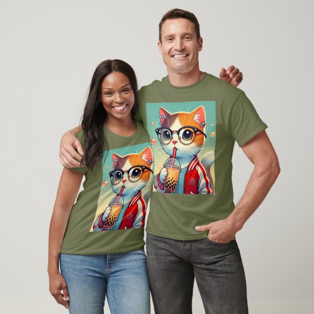 Coola Cat drickboba T Shirt (Unisex)
