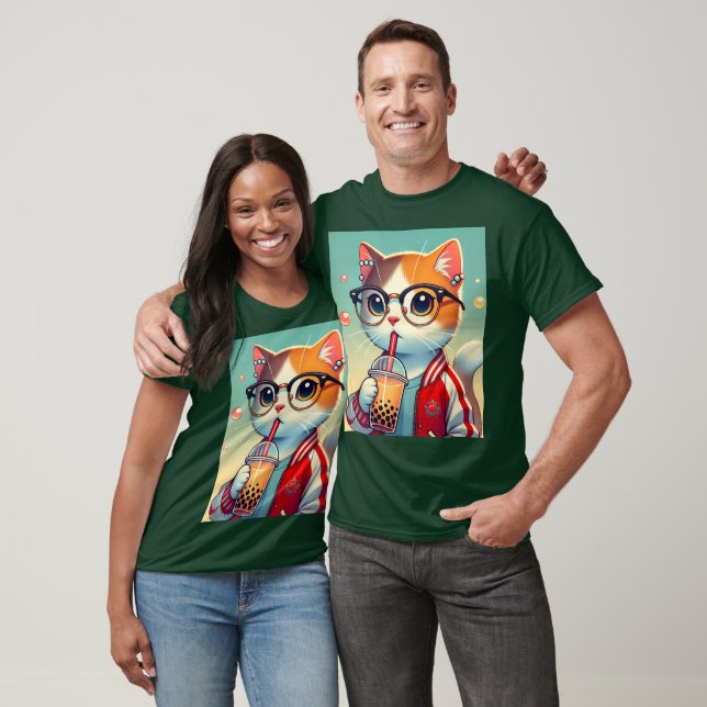 Coola Cat drickboba T Shirt (Unisex)