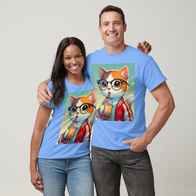 Coola Cat drickboba T Shirt (Unisex)