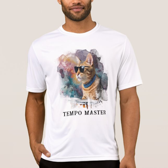 *~* Coola Cat DRUM Player Hip AP91 Percussionist T Shirt (Framsida)