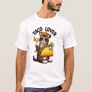 Coola Cat Enjoying Taco tisdag T Shirt