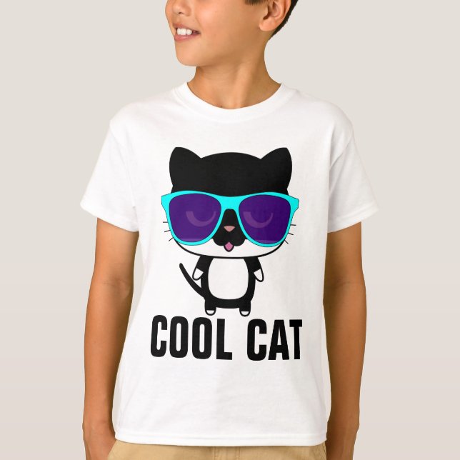 COOLA CAT Funny Kids Boys T-shirts (Framsida)