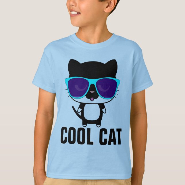 COOLA CAT Funny Kids Boys T-shirts, solglasögon Tröja (Framsida)