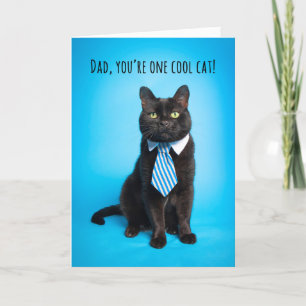 Coola Cat i Lycklig, Fars dag i Tie Humor Helgkort