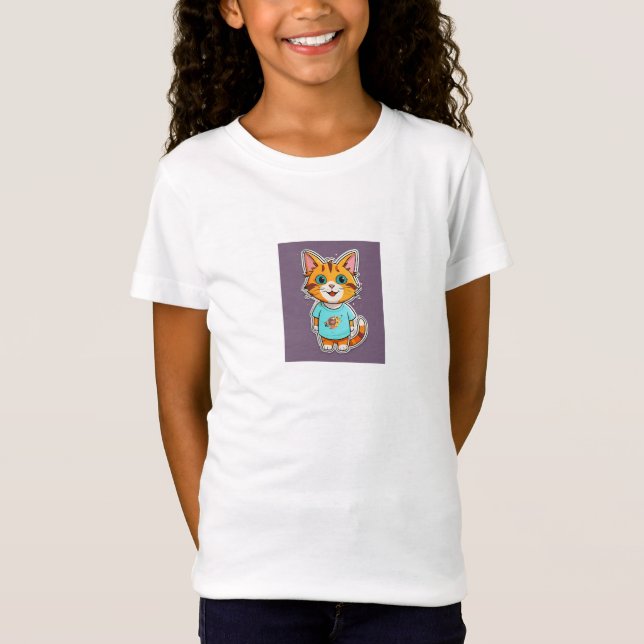"Coola Cat i Stil" T Shirt (Framsida)