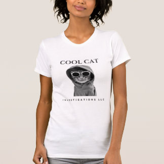 Coola Cat Investigations LLC logotyp T (svart/vitt Shirt