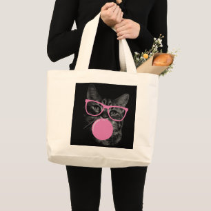 Coola Cat med Rosa Glass & Bubble Gum Jumbo Tygkasse