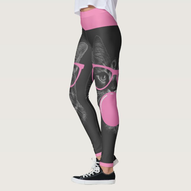 Coola Cat med Rosa Glass & Bubble Gum Leggings (Vänster)
