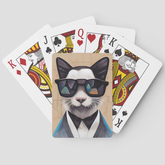 COOLA CAT MED SUNGLASSER-KORT CASINOKORT (Baksidan)