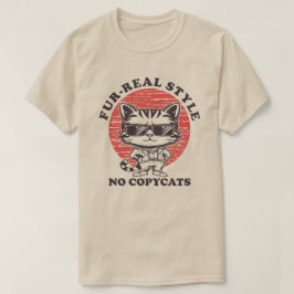 Coola Cat Päls-real Stil No Copycat Vintage T Shirt