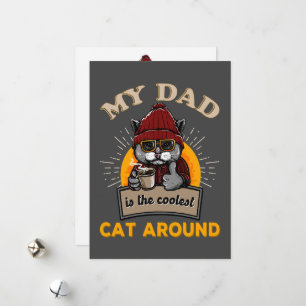 Coola cat pappa anpassningsbar Fars dag Card Julkort