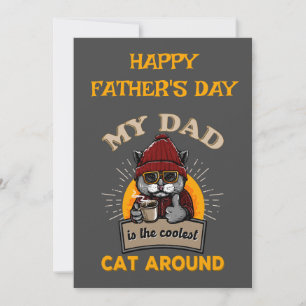 Coola cat pappa anpassningsbar Fars dag Card Julkort