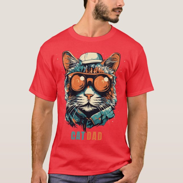 Coola Cat Pappa T Shirt (Framsida)